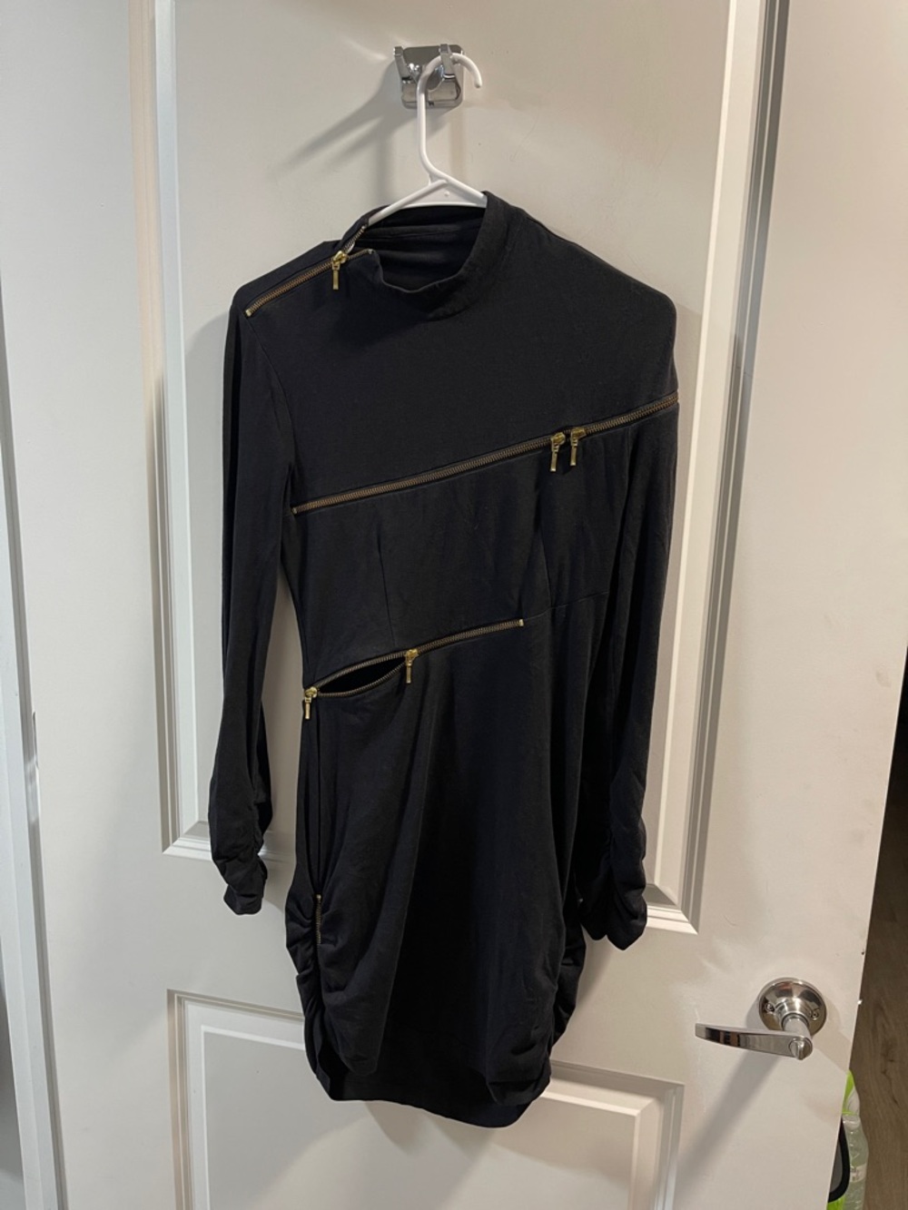 Agent Provocateur Black Dress with Gold Zippers Size 3 Have Two Hole - Picture 2 of 10